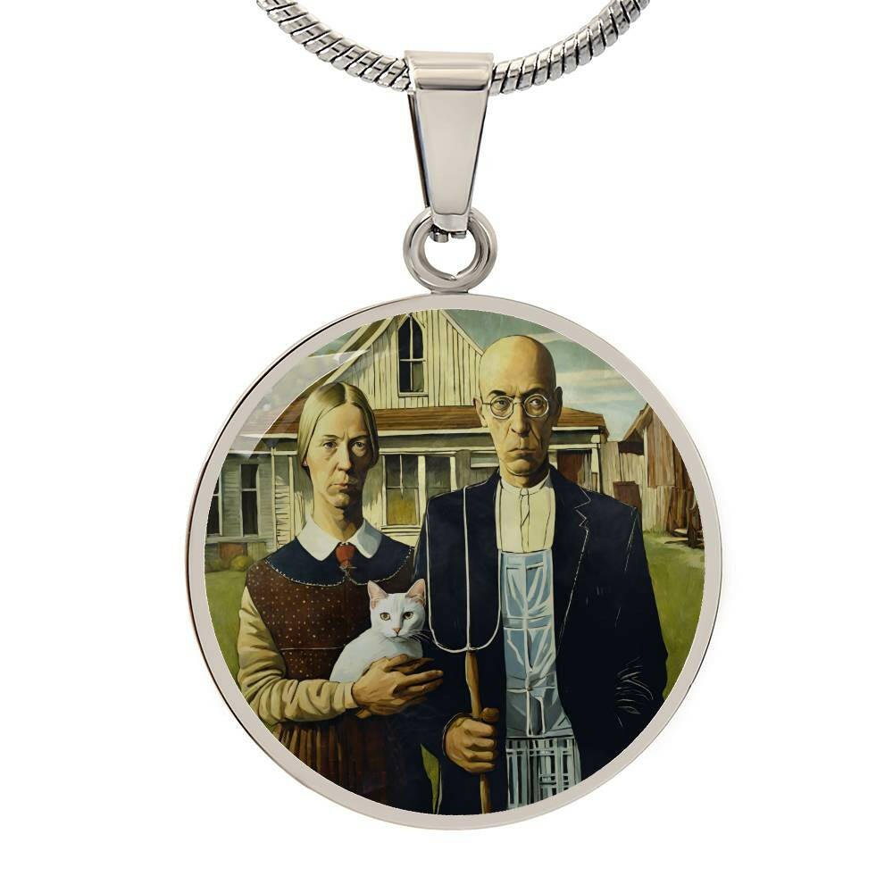 American Gothic Cat Necklace - Jewelry - Epileptic Al’s Shop