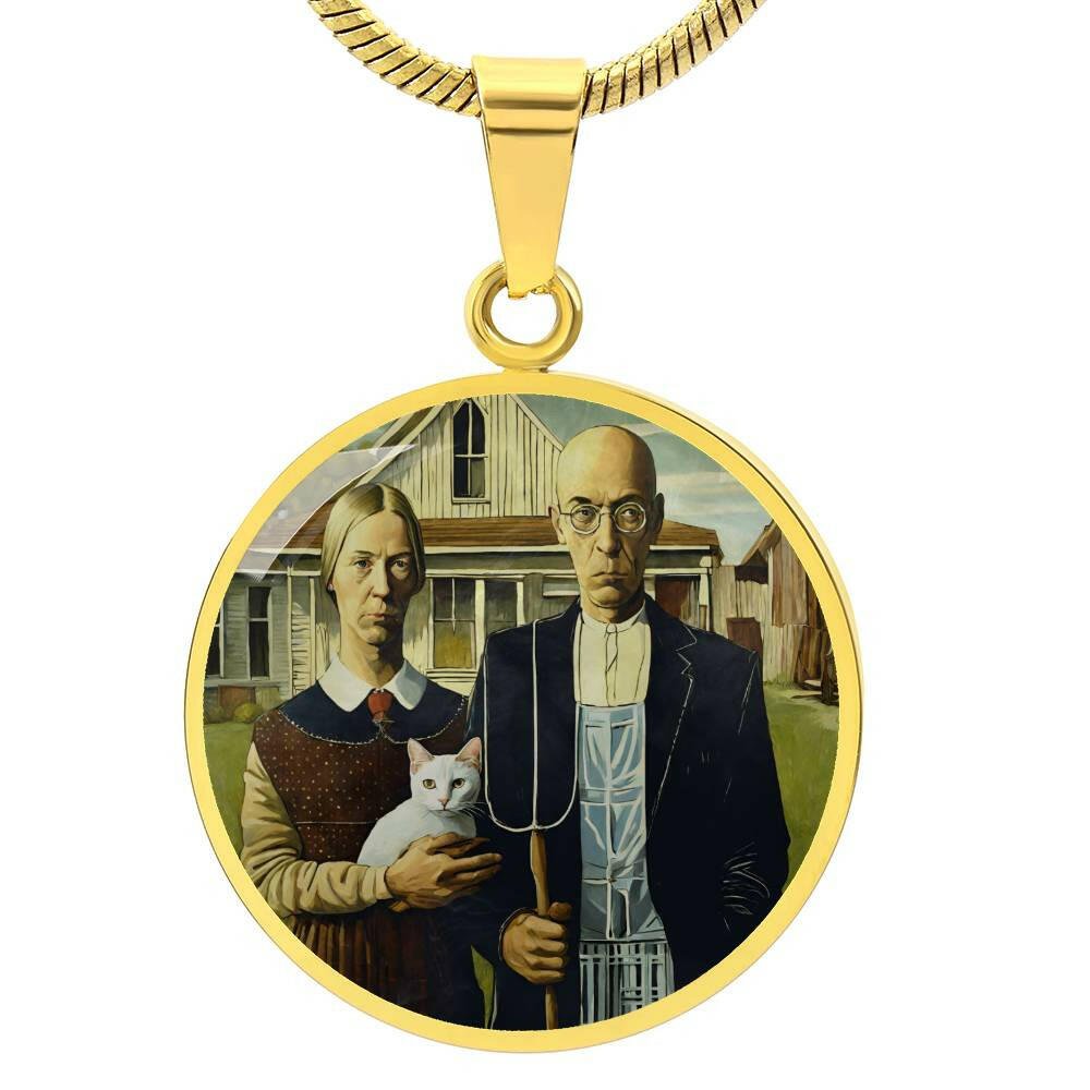 American Gothic Cat Necklace - Jewelry - Epileptic Al’s Shop