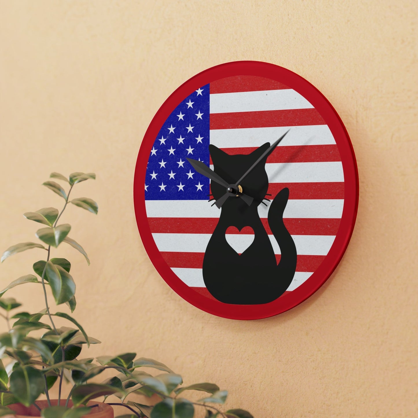 Amerikitty Acrylic Wall Clock - Home Decor - Epileptic Al’s Shop