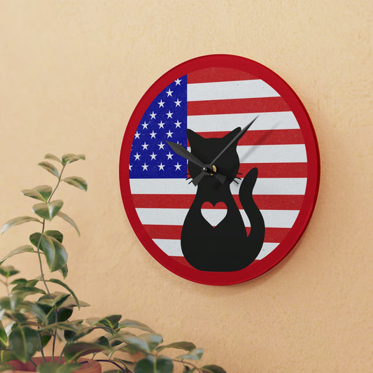 Amerikitty Acrylic Wall Clock - Home Decor - Epileptic Al’s Shop