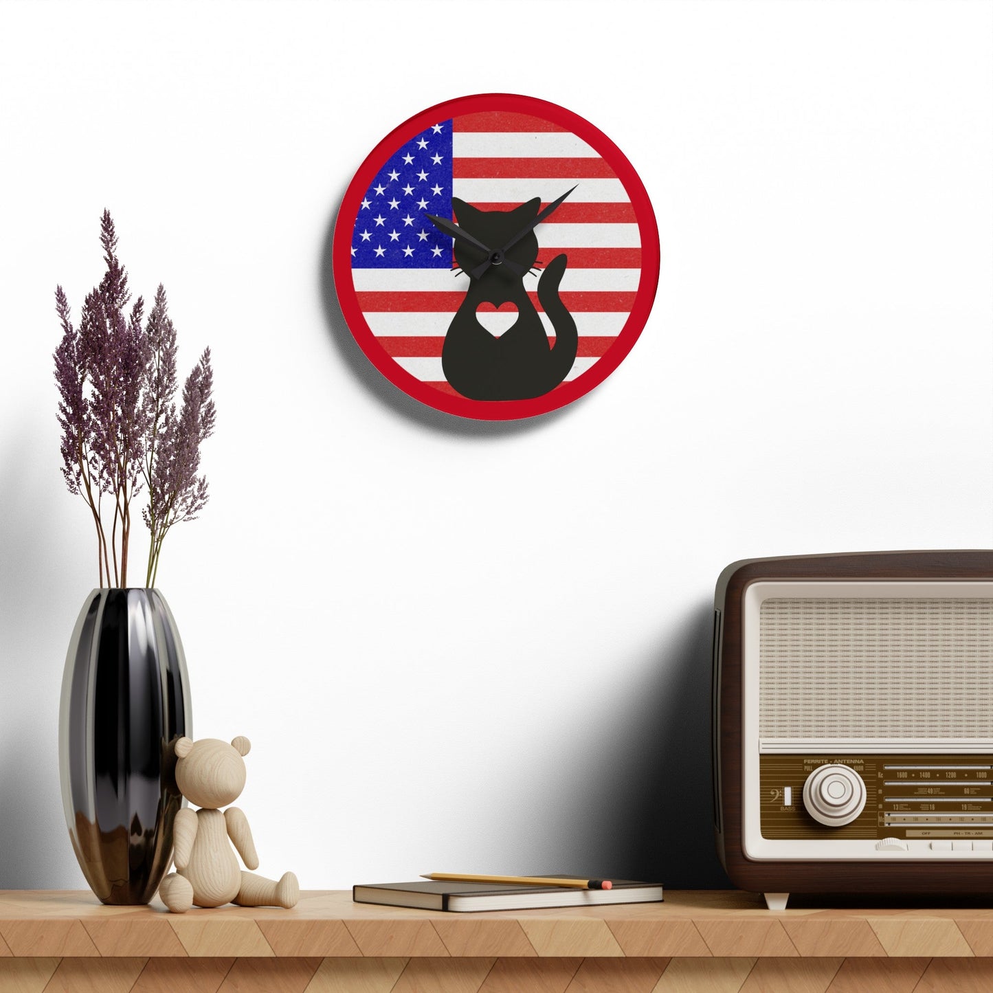 Amerikitty Acrylic Wall Clock - Home Decor - Epileptic Al’s Shop