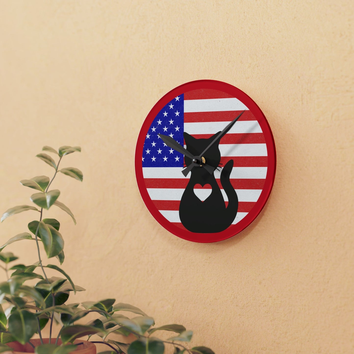 Amerikitty Acrylic Wall Clock - Home Decor - Epileptic Al’s Shop