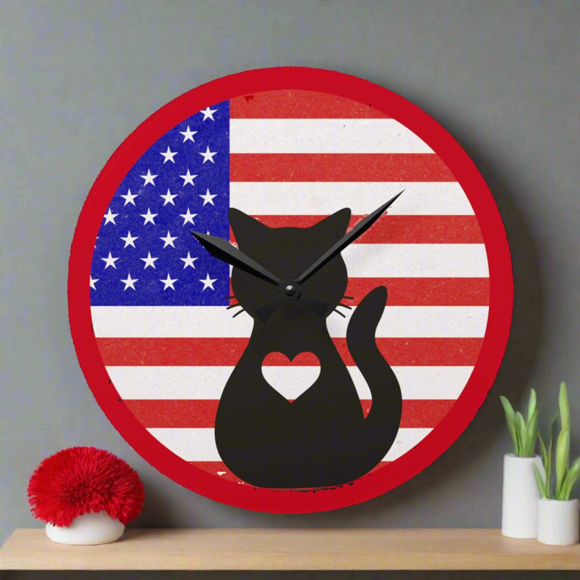 Amerikitty Acrylic Wall Clock - Home Decor - Epileptic Al’s Shop