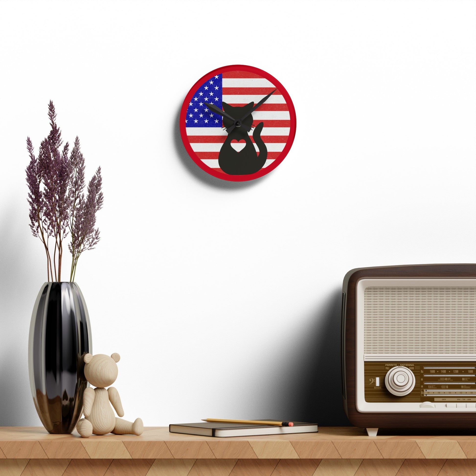 Amerikitty Acrylic Wall Clock - Home Decor - Epileptic Al’s Shop