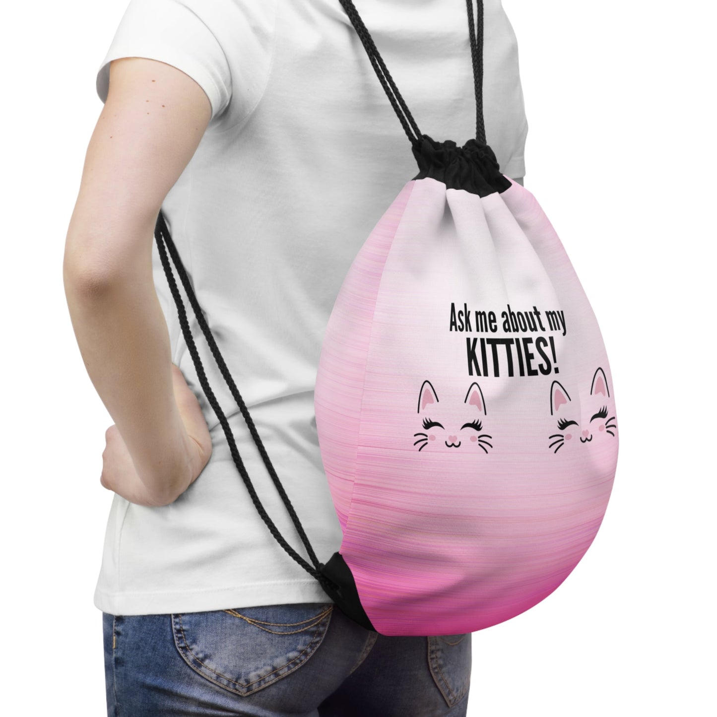 Ask Me About My Kitties Drawstring Bag - Bags - EpiAl's Shop