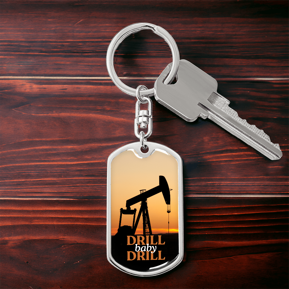 Drill Baby Drill (Trump) Sunset Keychain