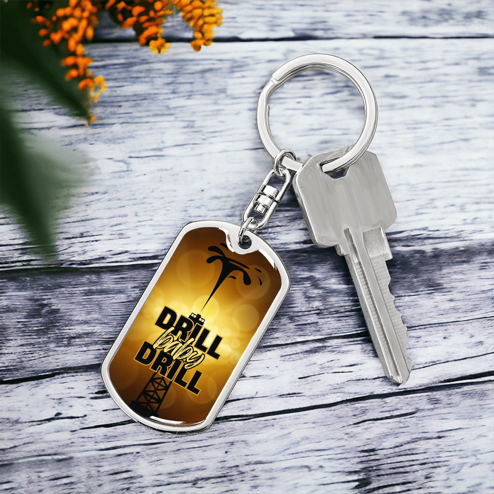 Drill Baby Drill (Trump) Gold Keychain