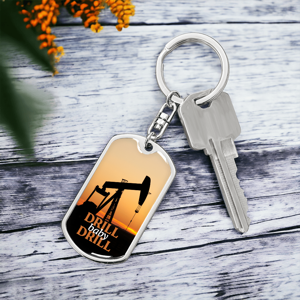 Drill Baby Drill (Trump) Sunset Keychain