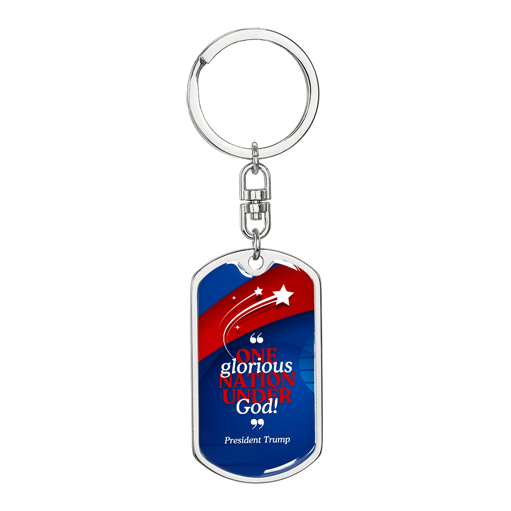 One Glorious Nation Under God Keychain