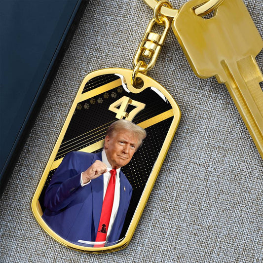 Trump 47 Dog Tag Keychain