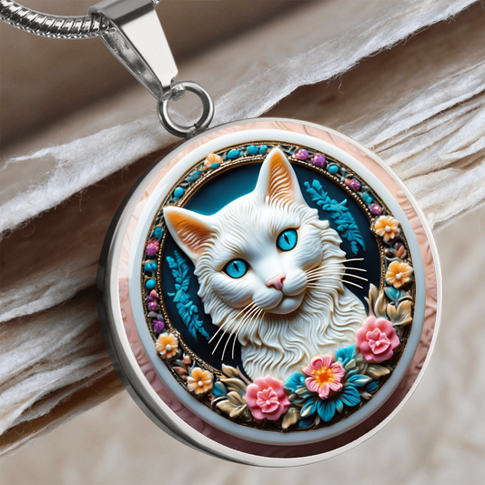 Colorful Cat Cameo Necklace ShineOn Fulfillment