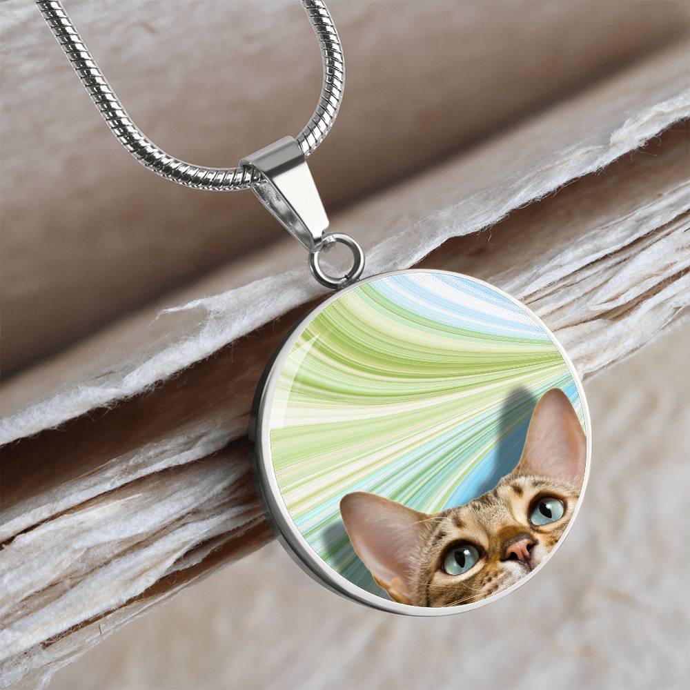 Peeking Tabby Necklace