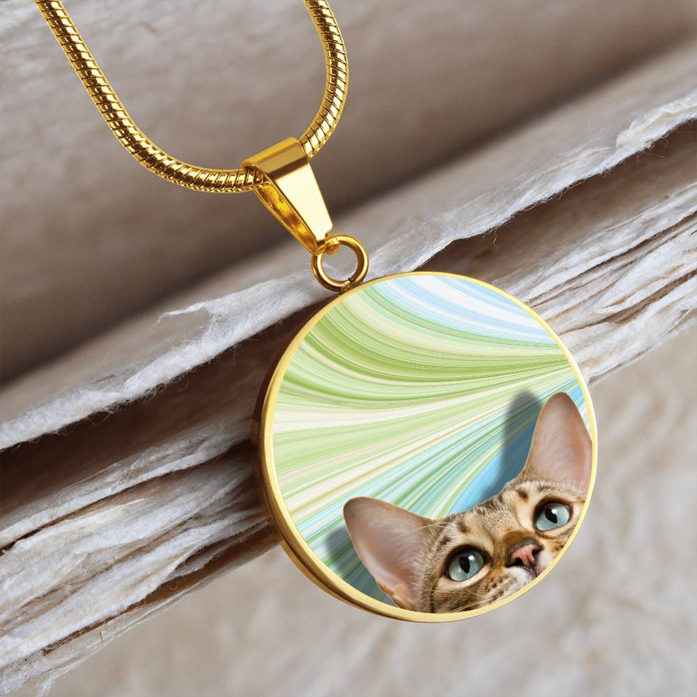 Peeking Tabby Necklace