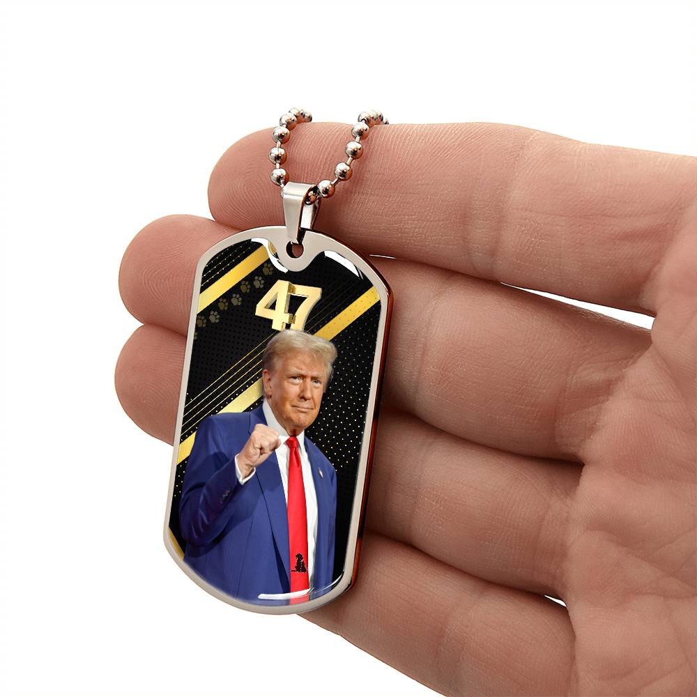 Trump 47 Dog Tag Necklace