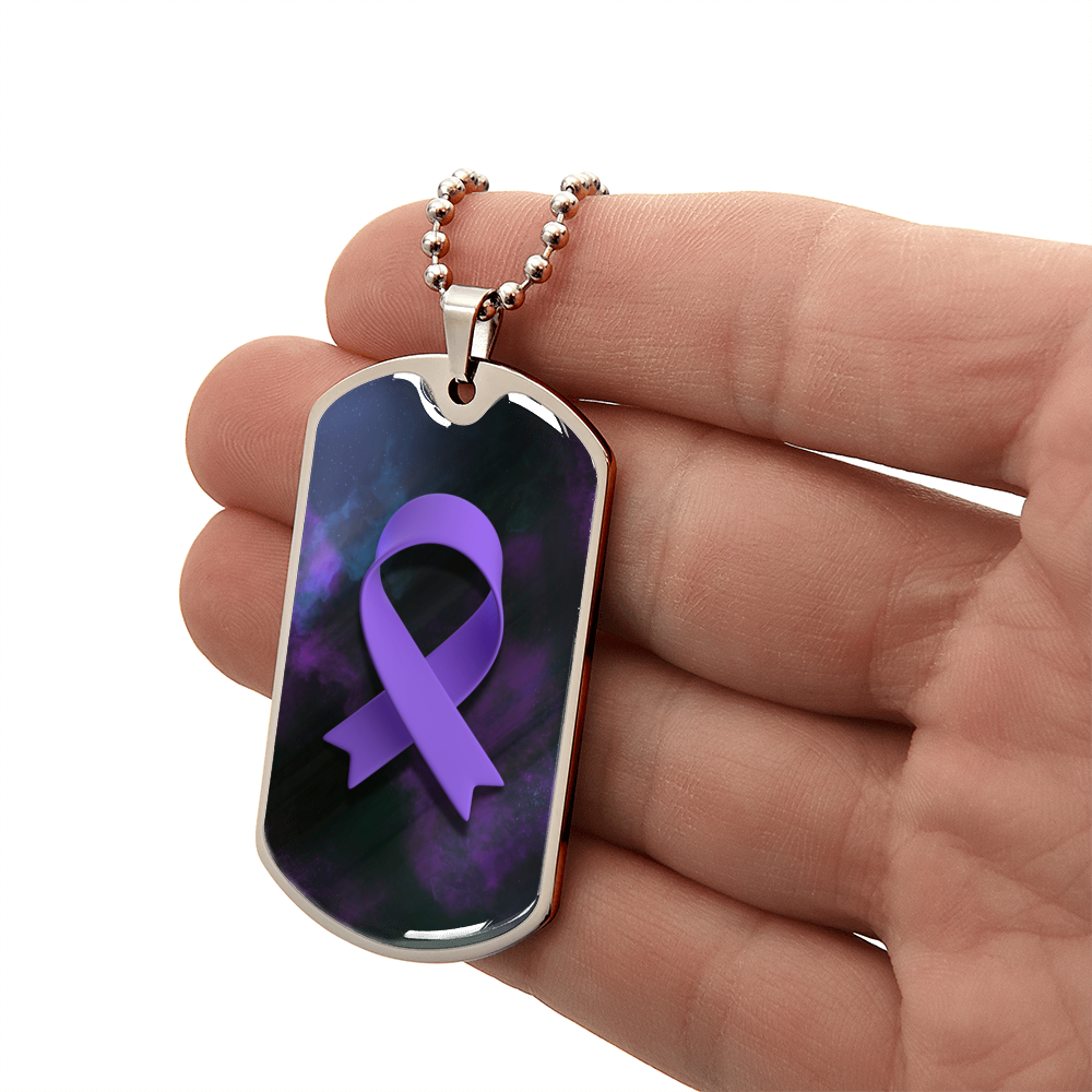 Epilepsy Purple Ribbon Necklace