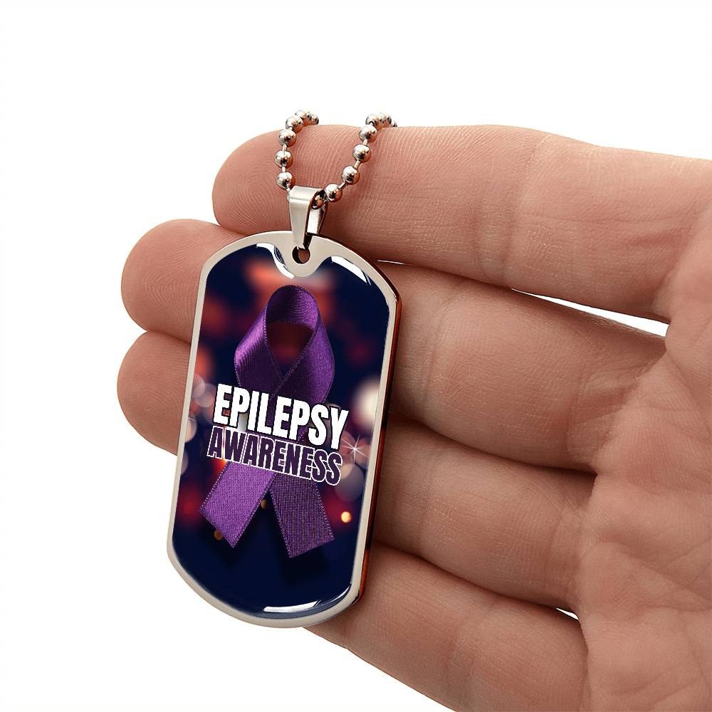 Epilepsy Awareness Dog Tag Necklace