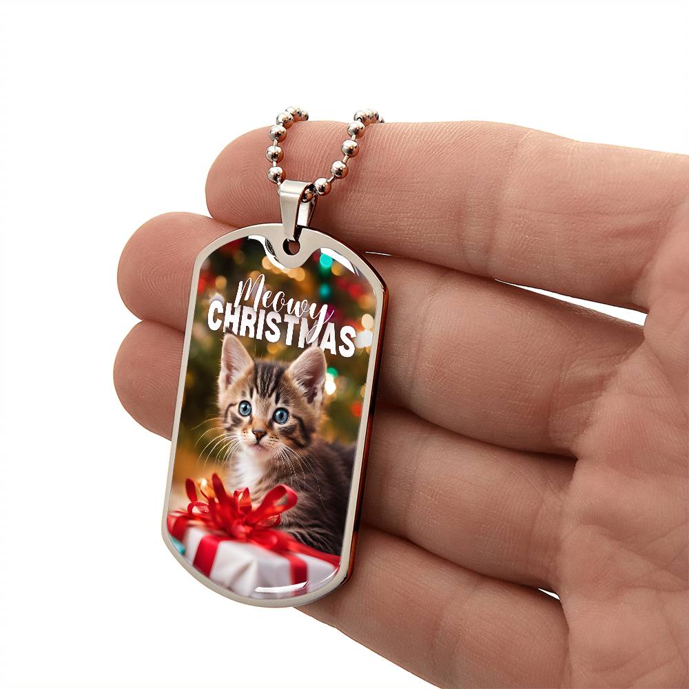 Meowy Christmas Kitten Necklace