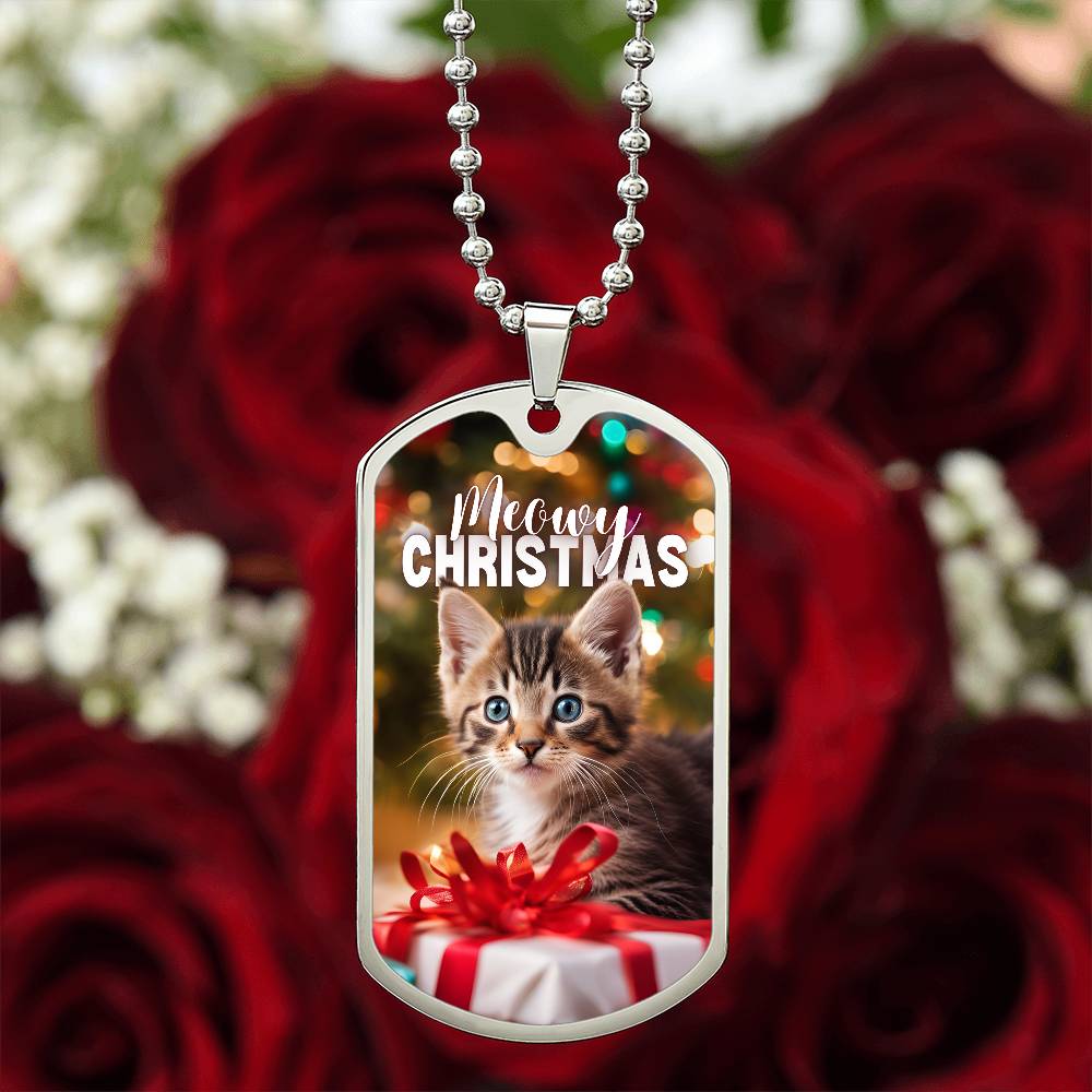 Meowy Christmas Kitten Necklace