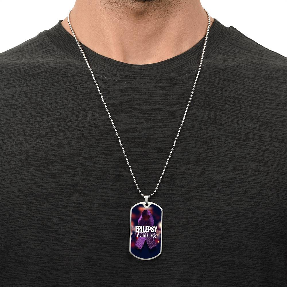 Epilepsy Awareness Dog Tag Necklace