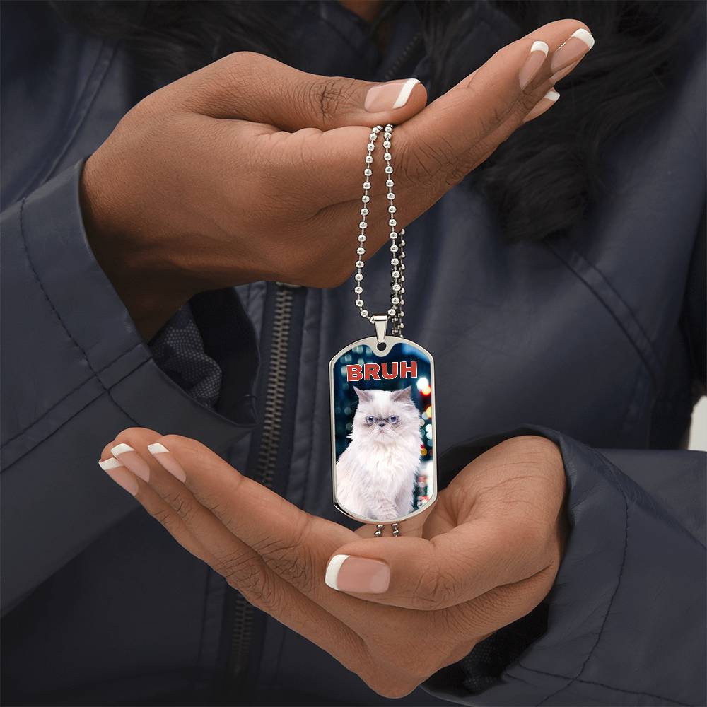 Bruh Dog Tag Necklace