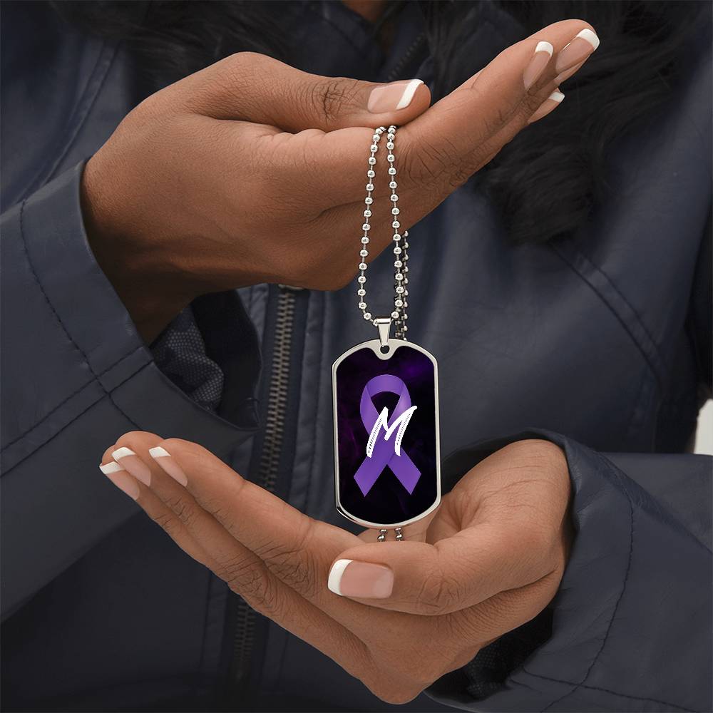 Purple Ribbon M Necklace - Jewelry - Epileptic Al’s Shop