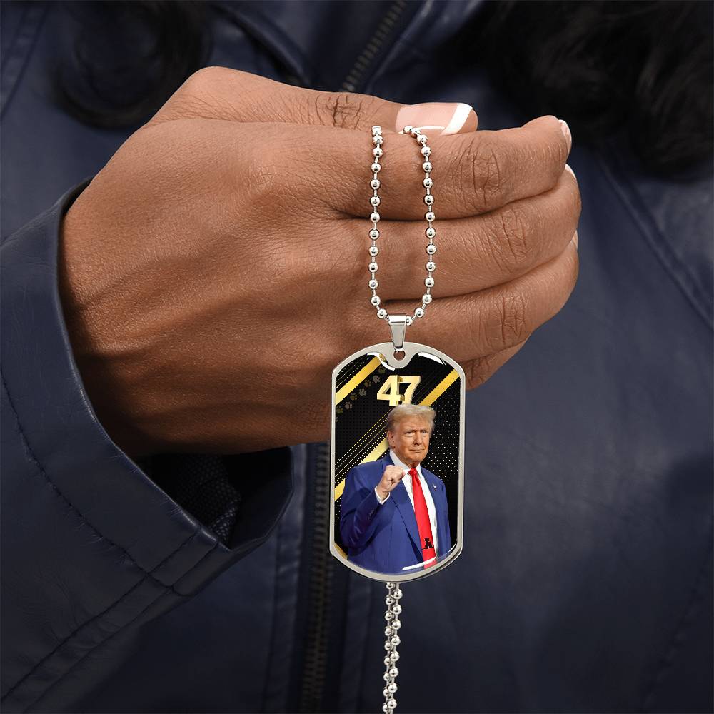 Trump 47 Dog Tag Necklace