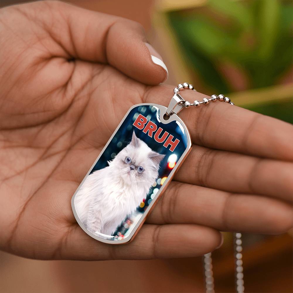 Bruh Dog Tag Necklace