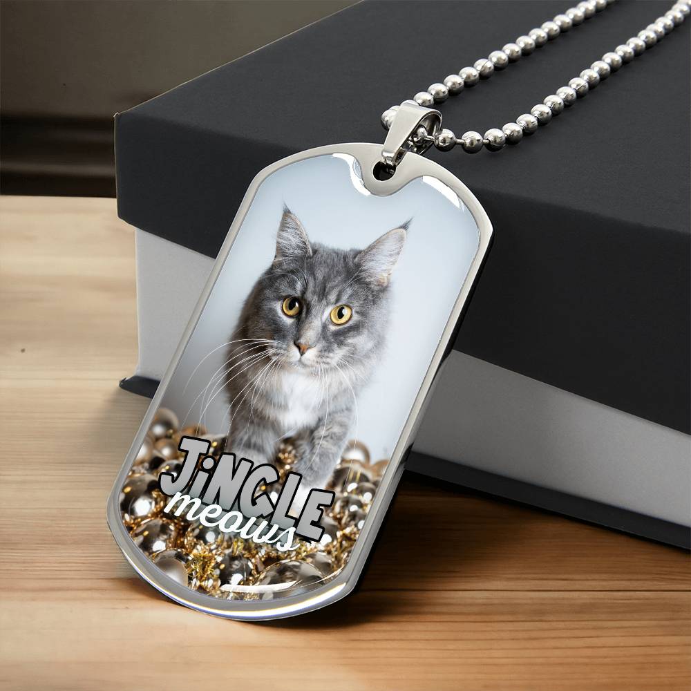 Jingle Meows Dog Tag Style Necklace