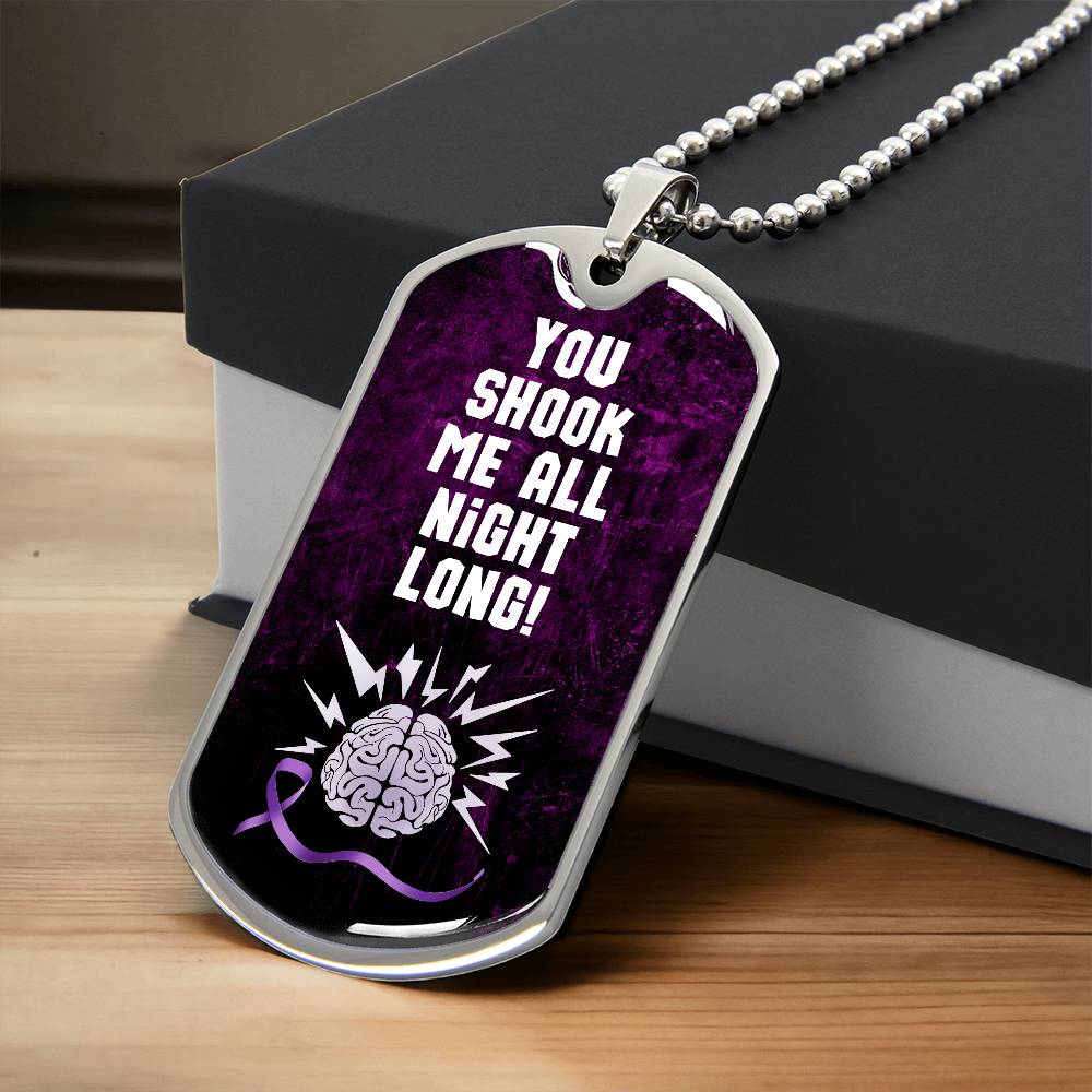 Shook Me All Night Long Epilepsy Awareness Necklace