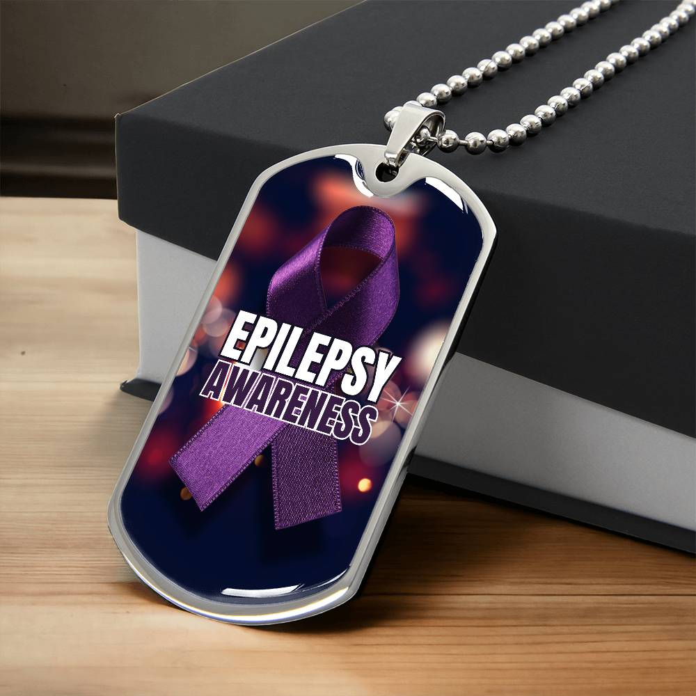 Epilepsy Awareness Dog Tag Necklace