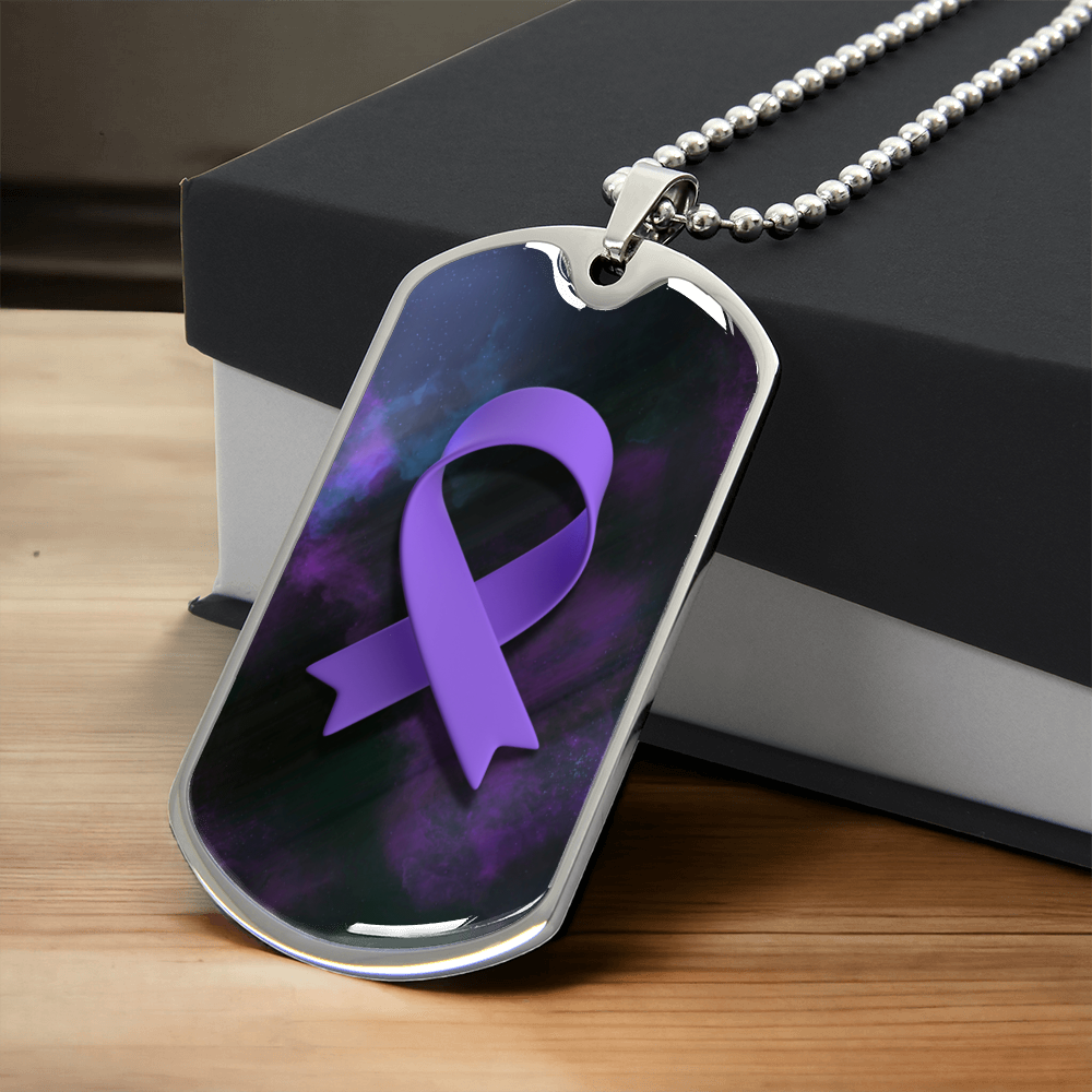 Epilepsy Purple Ribbon Necklace