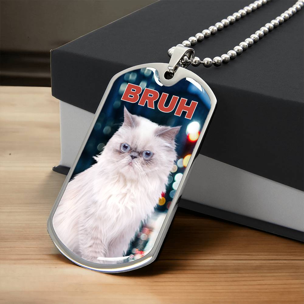 Bruh Dog Tag Necklace