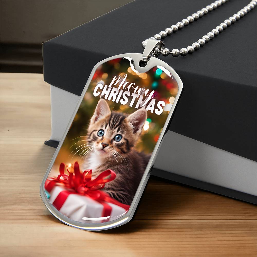 Meowy Christmas Kitten Necklace