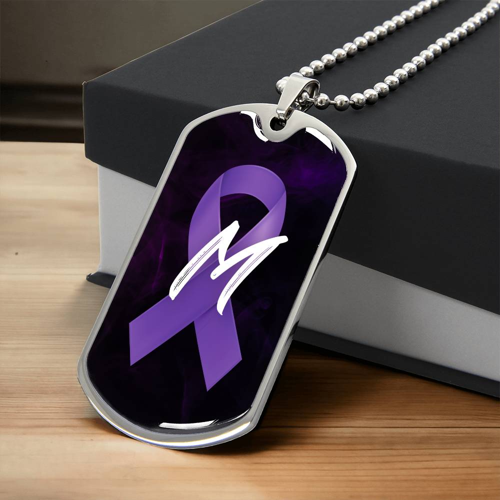 Purple Ribbon M Necklace - Jewelry - Epileptic Al’s Shop