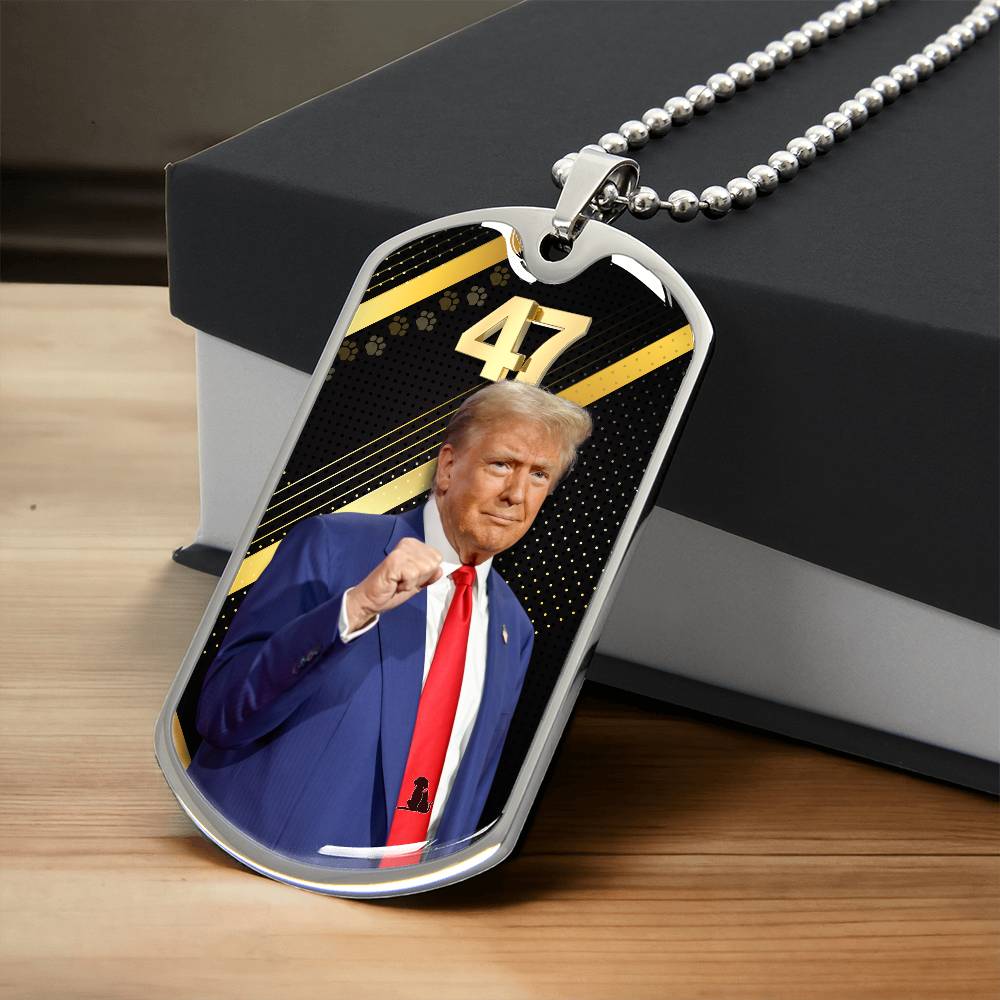 Trump 47 Dog Tag Necklace