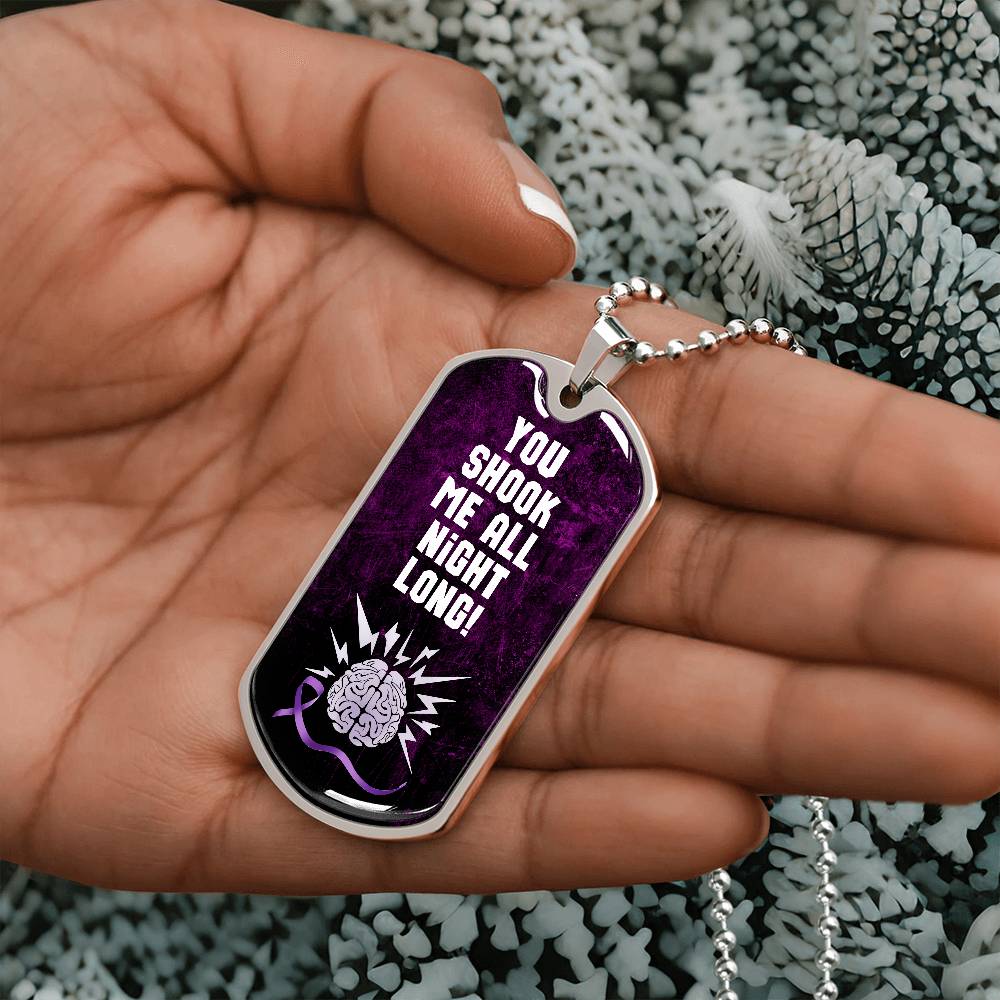 Shook Me All Night Long Epilepsy Awareness Necklace