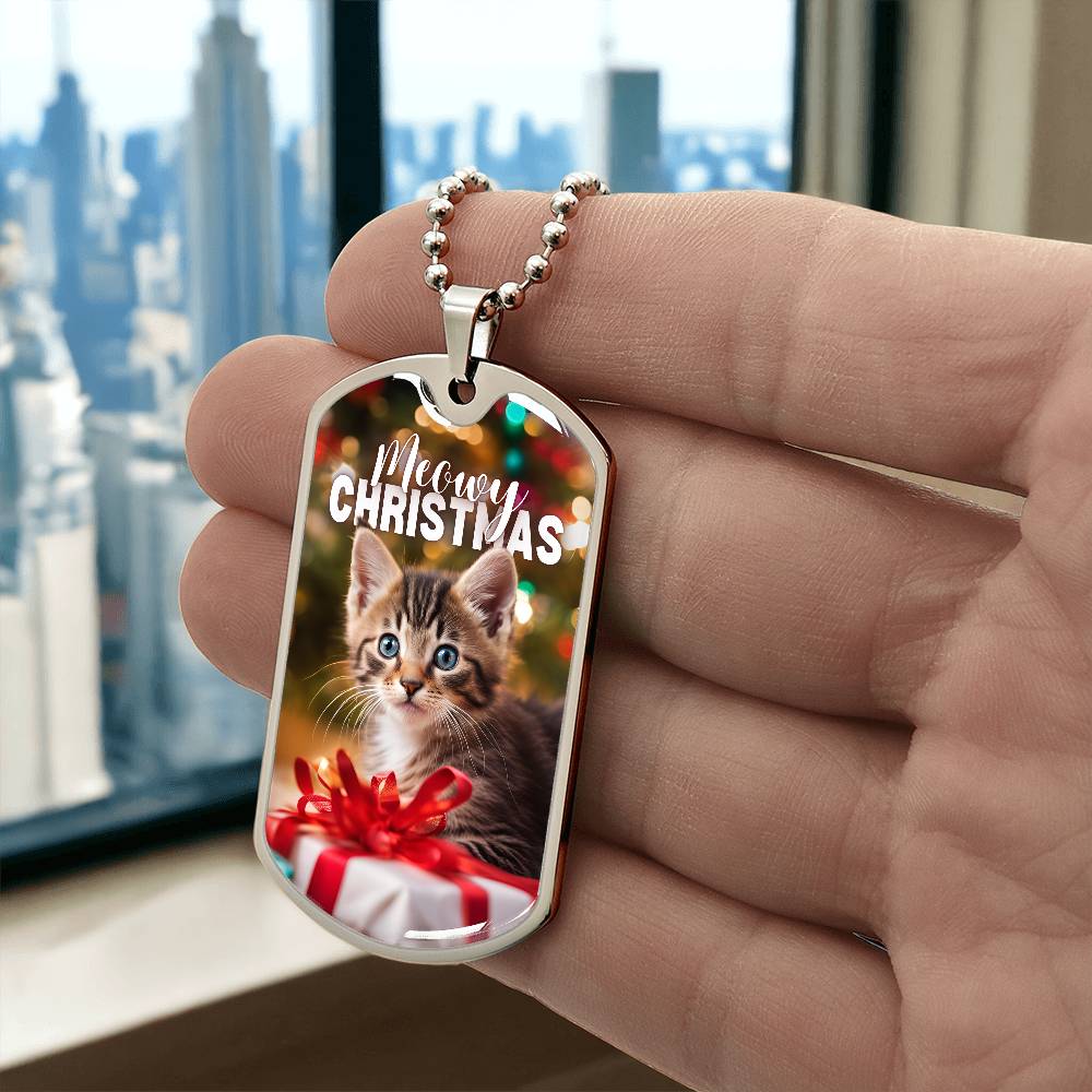 Meowy Christmas Kitten Necklace