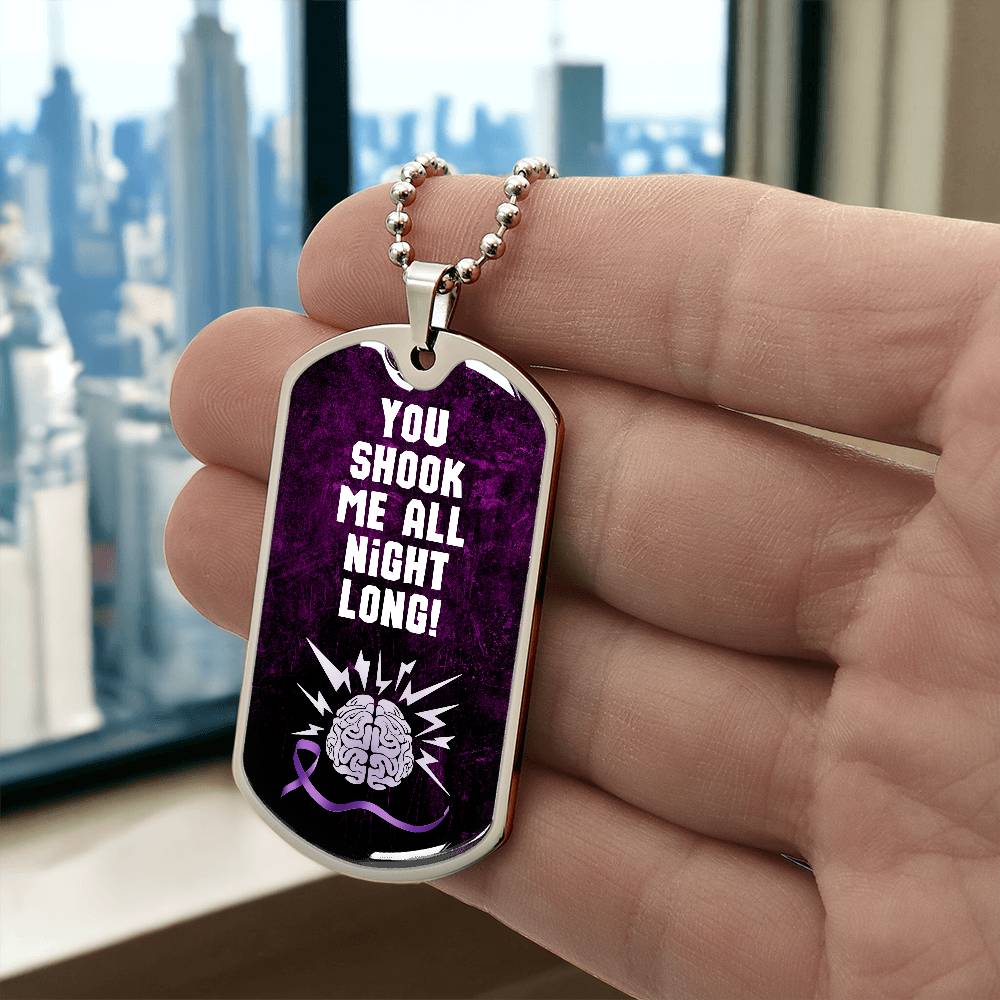 Shook Me All Night Long Epilepsy Awareness Necklace