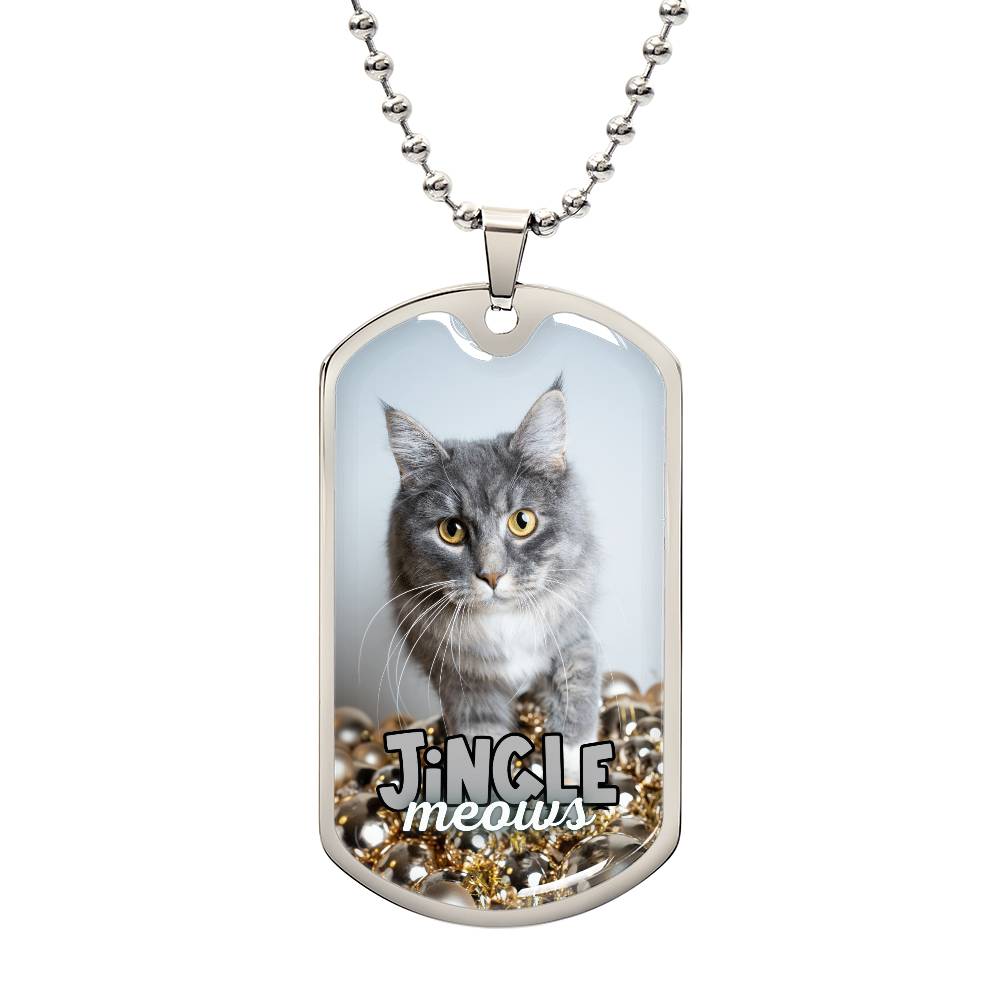 Jingle Meows Dog Tag Style Necklace