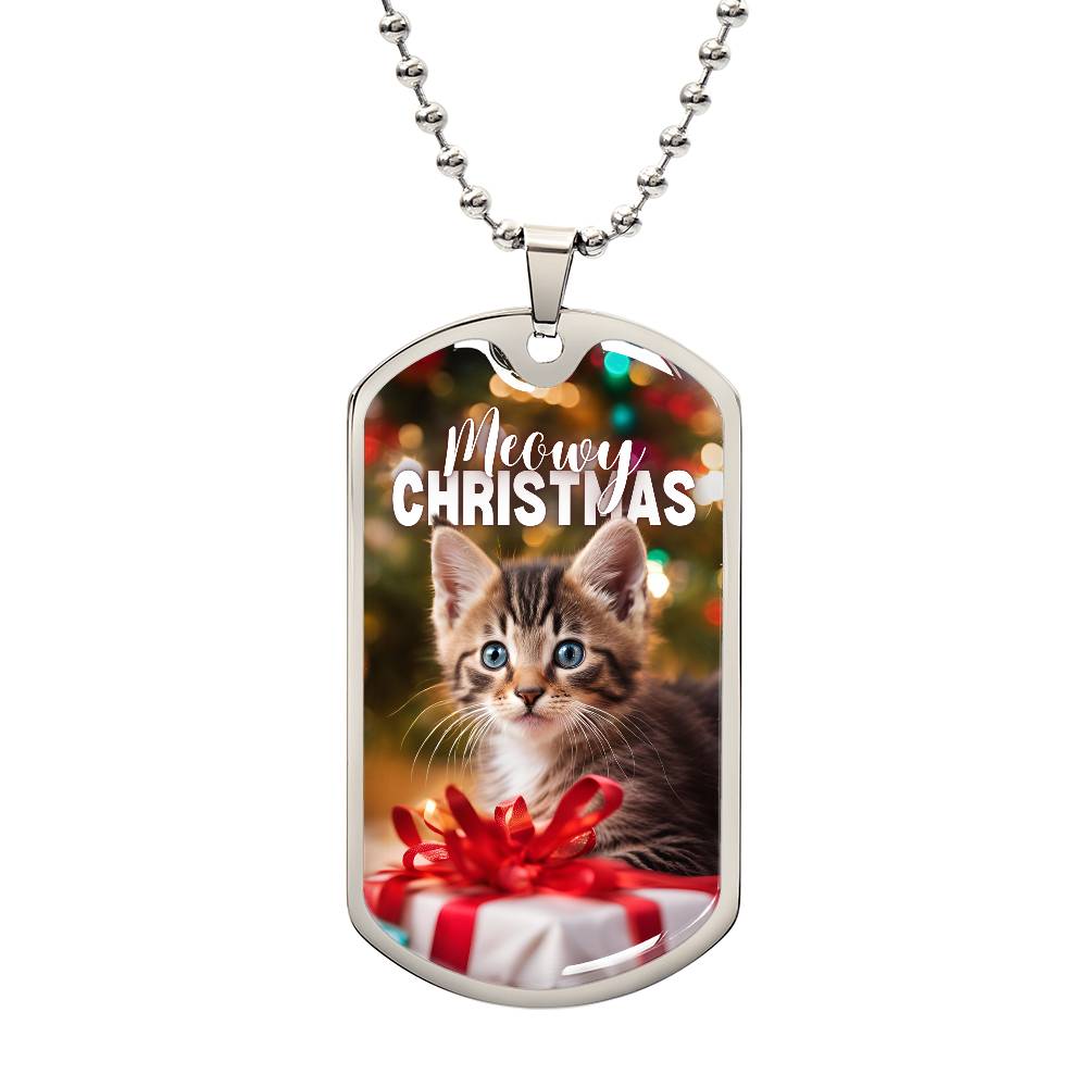 Meowy Christmas Kitten Necklace