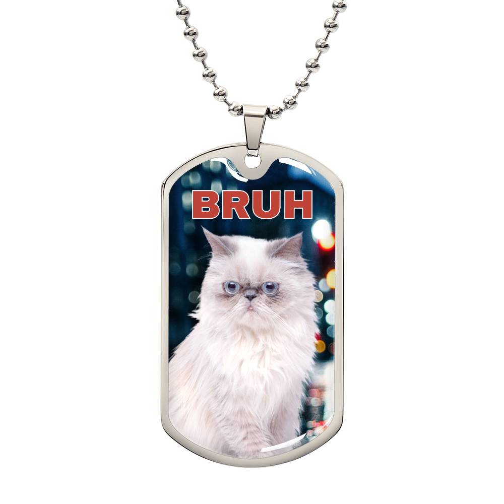 Bruh Dog Tag Necklace