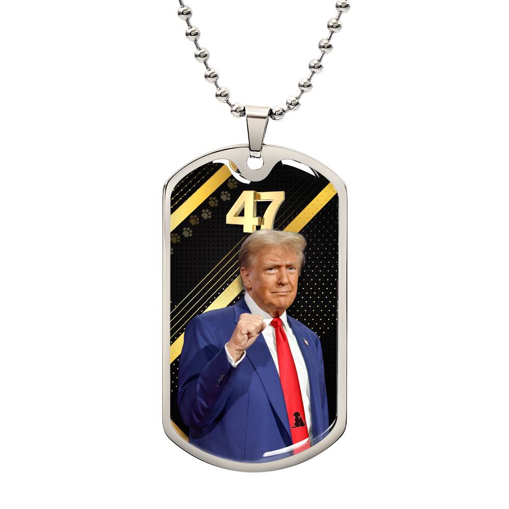 Trump 47 Dog Tag Necklace