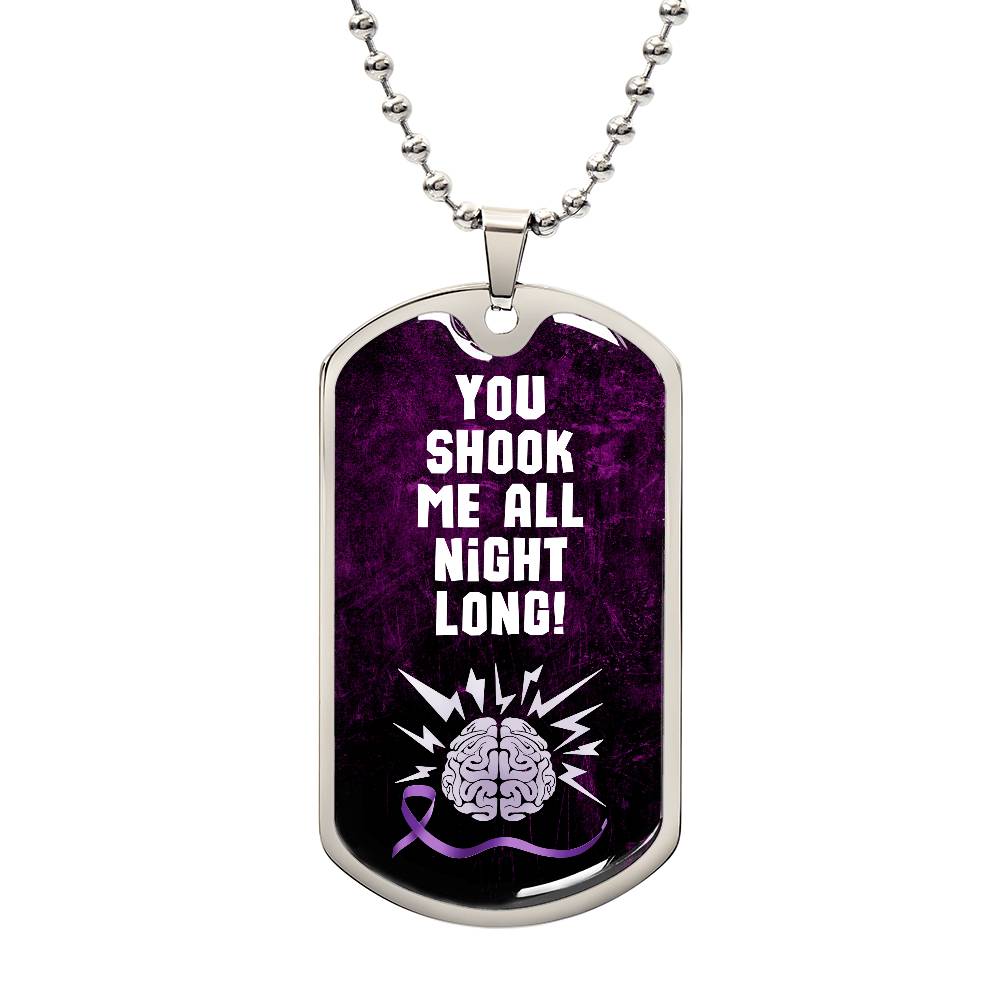 Shook Me All Night Long Epilepsy Awareness Necklace