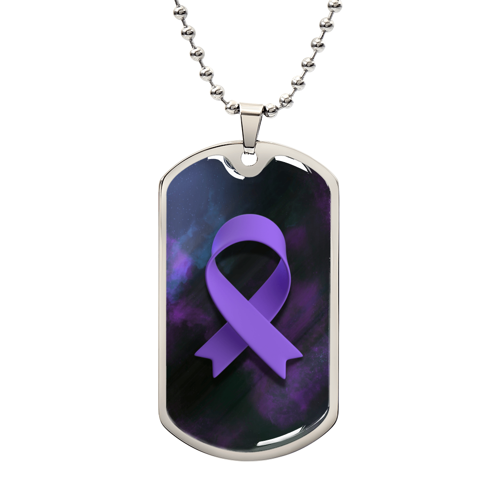 Epilepsy Purple Ribbon Necklace