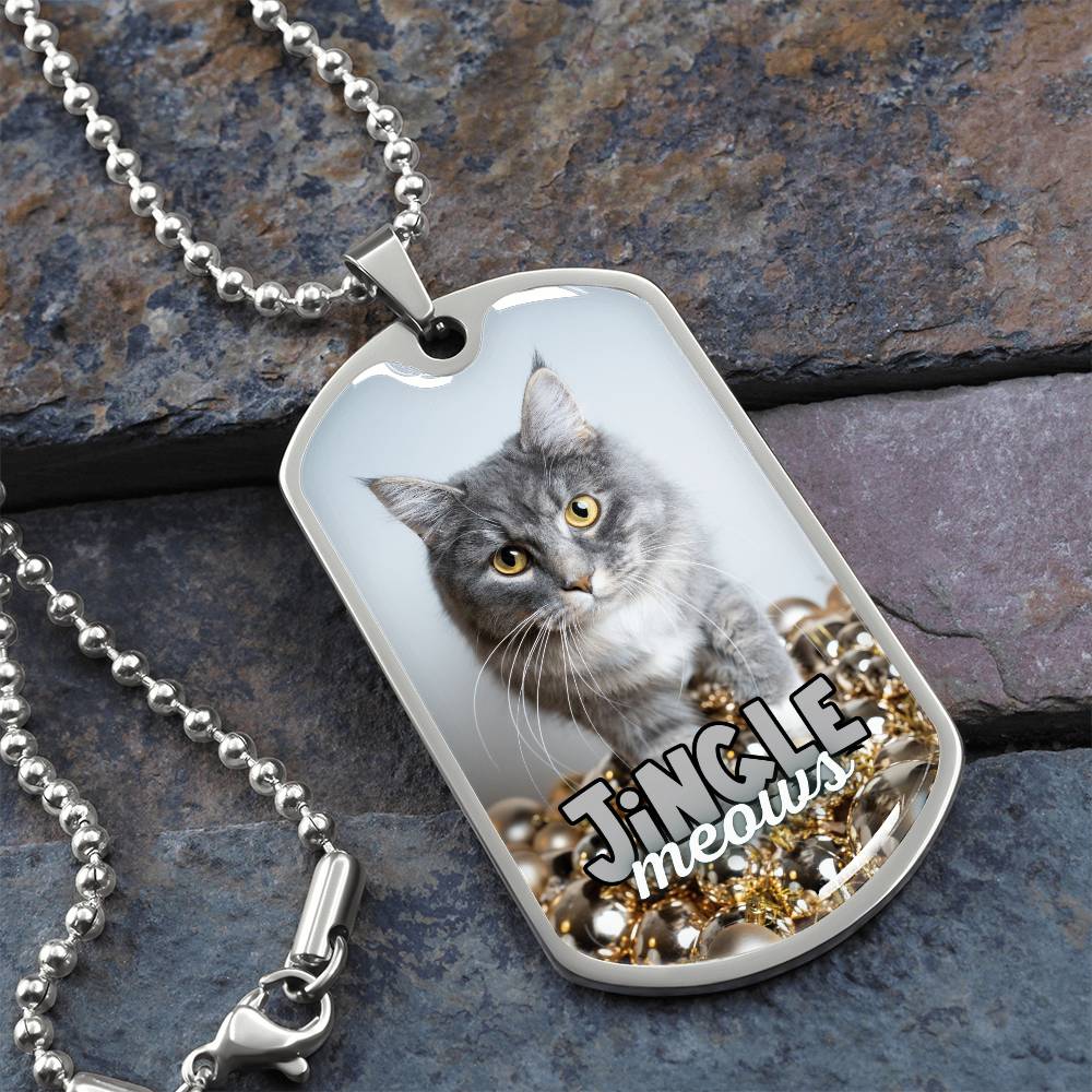 Jingle Meows Dog Tag Style Necklace