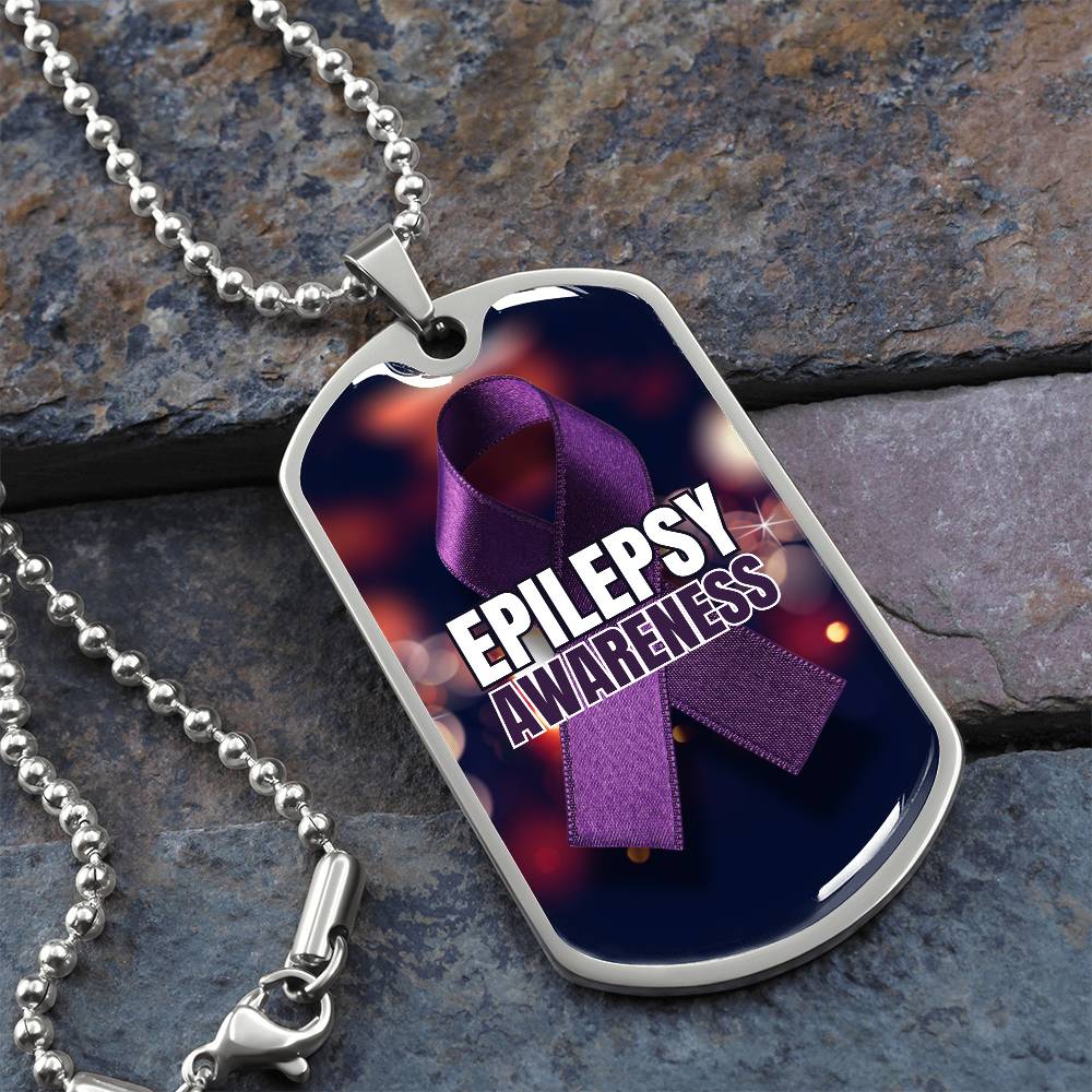 Epilepsy Awareness Dog Tag Necklace