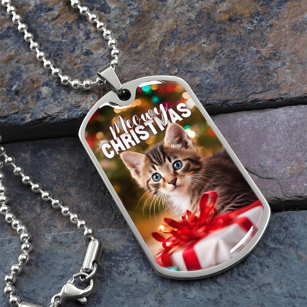 Meowy Christmas Kitten Necklace