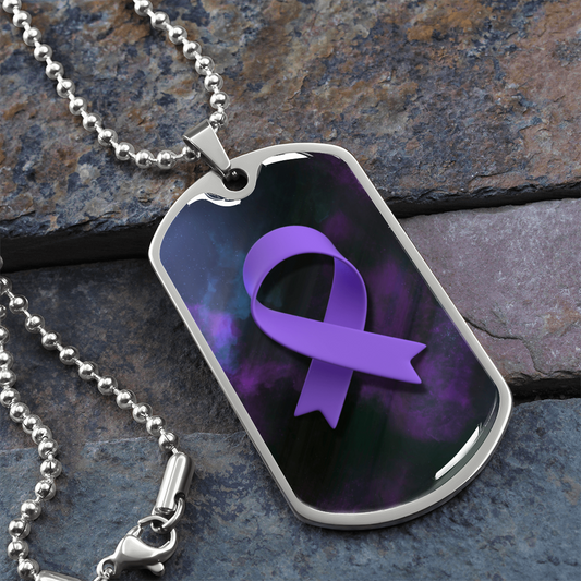 Epilepsy Purple Ribbon Necklace