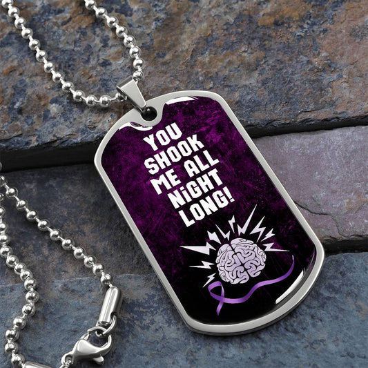 Shook Me All Night Long Epilepsy Awareness Necklace