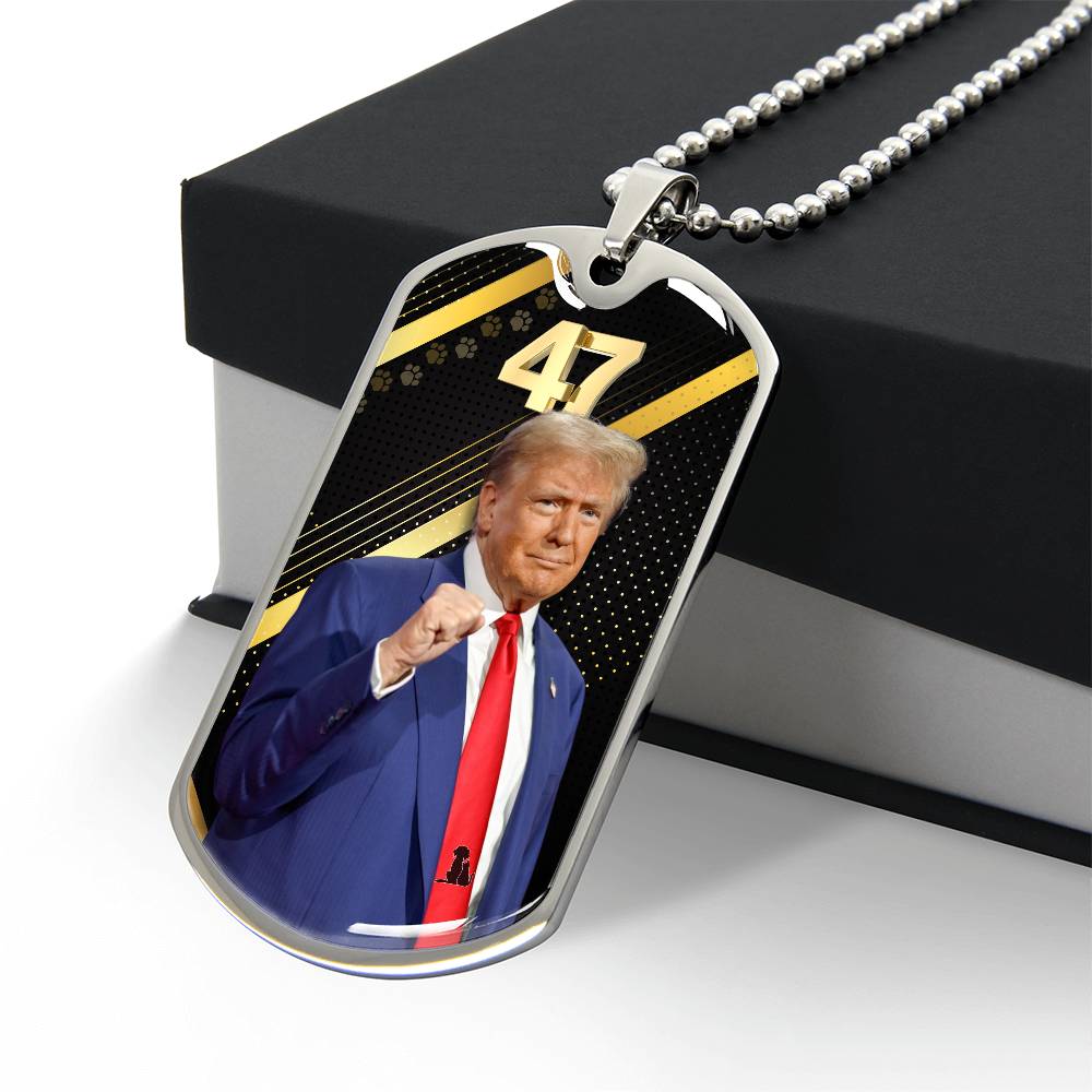 Trump 47 Dog Tag Necklace